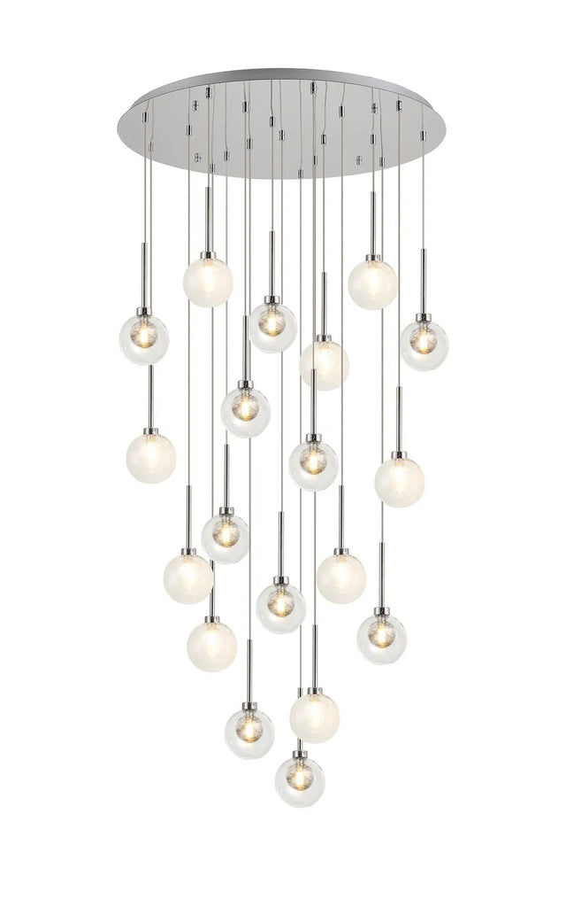 Lathen Polished Chrome 19 x G9 3.5m Round Multiple Pendant