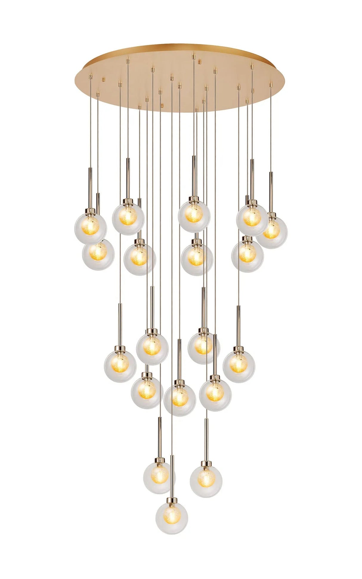 Lathen French Gold 19 x G9 3.5m Round Multiple Pendant