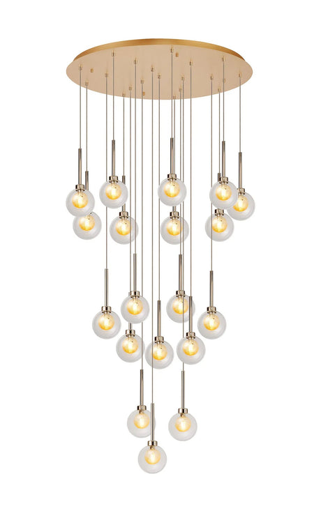 Lathen French Gold 19 x G9 3.5m Round Multiple Pendant