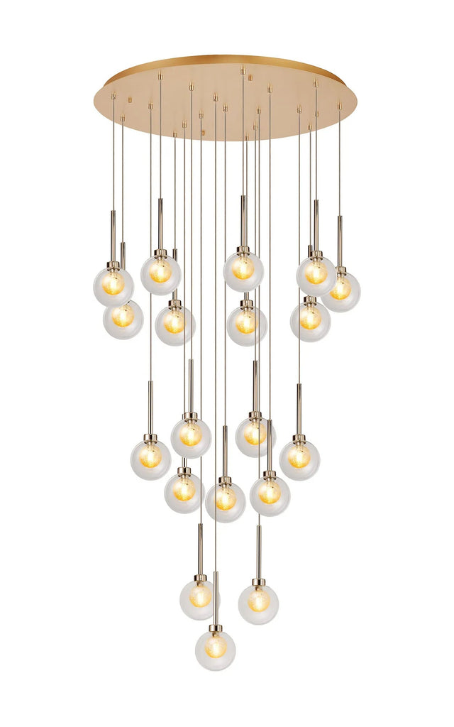 Lathen French Gold 19 x G9 3.5m Round Multiple Pendant