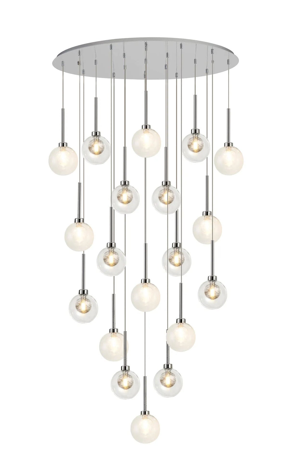 Lathen Polished Chrome 19 x G9 2m Oval Multiple Pendant