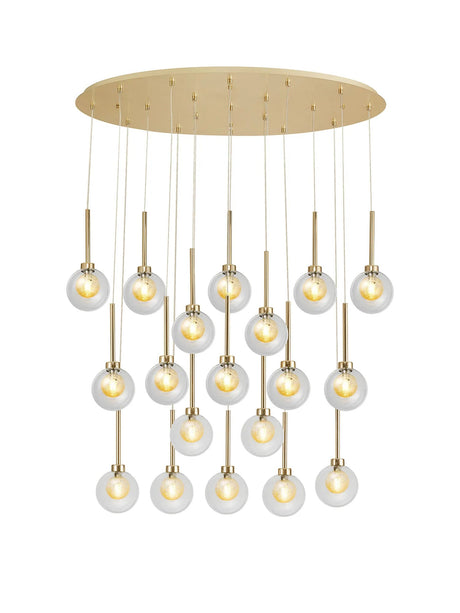 Lathen French Gold 19 x G9 2m Oval Multiple Pendant