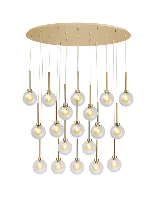 Lathen French Gold 19 x G9 2m Oval Multiple Pendant