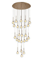 Lathen Round Multiple Pendant 5m With Round Clear With Inner Gold/Black Globe (AA), 24 Light G9, French Gold/Gold/Black/Matt Gold