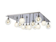 Lathen Polished Chrome Square 13 x G9 Flush Light