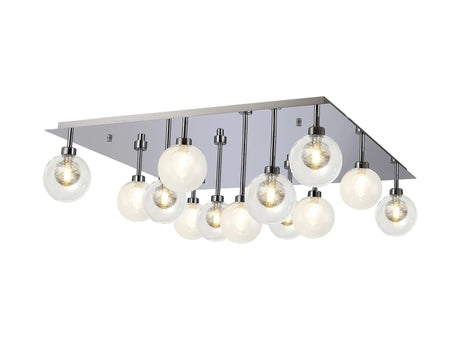 Lathen Polished Chrome Square 13 x G9 Flush Light