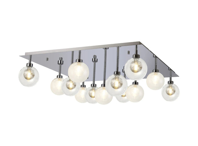 Lathen Polished Chrome Square 13 x G9 Flush Light