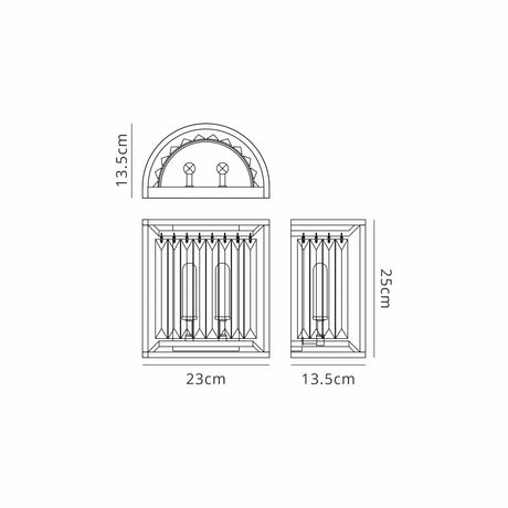 Trian Wall Lamp, 2 x G9, IP44, Satin Black / Clear