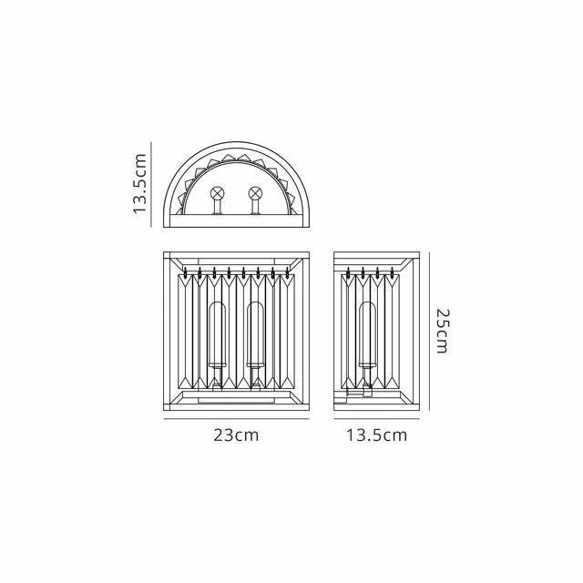 Trian Wall Lamp, 2 x G9, IP44, Gold / Clear