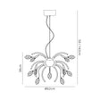 Dyce Medium Pendant, 12 x 2.5W LED, 3000K, Polished Chrome