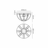 Ellison Round Flush, 2 x E27, Antique Brass