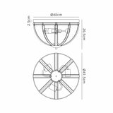 Ellison Round Flush, 3 x E27, Antique Brass