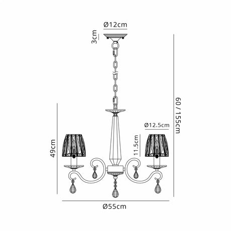 Spellman Crystal Pendant 4 Light With Crystal Shade (A)