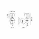 Spellman Crystal Wall Lamp 1 Light With Shade (B)