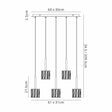 Swindlehirs 8 x G9 2m Rectangle Multiple Pendant Chrome/Clear Crystal Shade