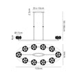 Byrne Satin Black 10 Light Oval G9 Telescopic Light Satin Black & Crystal Shade