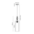 Embieton Crystal Pendant, 1 Light E27, Polished Nickel/Clear Crystal/Iridescent 12x40cm Glass Shade