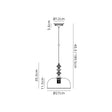 Embieton Crystal Pendant (D), 1 Light E27, Antique Brass/Clear Crystal/Clear 27cm Glass Shade