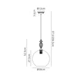 Embieton Crystal Pendant, 1 Light E27, Polished Nickel/Clear Crystal/Clear 30cm Glass Shade