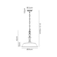 Embieton Crystal Pendant, 1 Light E27, Polished Nickel/Clear Crystal/White 35cm Angled Metal Shade