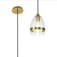 Lemon Pendant 15cm Cone, 1 x E27 (Max 20W), Aged Brass & Clear