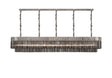 Longhorn 250 x 40cm Linear Pendant, 13 Light E14, Polished Nickel/Smoked Sculpted Glass