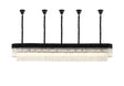 Longhorn 250 x 40cm Linear Pendant With Bell Cup, 13 Light E14, Matt Black/Clear Sculpted Glass