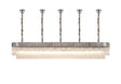 Longhorn 250 x 40cm Linear Pendant With Bell Cup, 13 Light E14, Polished Nickel/Clear Sculpted Glass