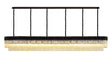 Longhorn 300 x 40cm Linear Pendant, 16 Light E14, Matt Black/Cognac Sculpted Glass