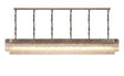 Longhorn 300 x 40cm Linear Pendant, 16 Light E14, Polished Nickel/Clear Sculpted Glass