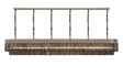 Longhorn 300 x 40cm Linear Pendant, 16 Light E14, Polished Nickel/Smoked Sculpted Glass