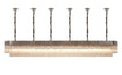 Longhorn 300 x 40cm Linear Pendant With Bell Cup, 16 Light E14, Polished Nickel/Clear Sculpted Glass