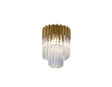 Longhorn 30cm Flush Ceiling Round 3 x E14, Brass/Clear Sculpted Glass