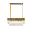 Longhorn 100 x 32cm Linear Pendant Rectangle 5 x E14, Brass/Clear Sculpted Glass (21.2kg)