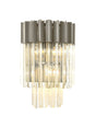 Longhorn 27.5 x H41cm Wall 3 x E14, Polished Nickel/Clear Sculpted Glass