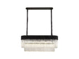 Longhorn 100 x 32cm Linear Pendant Rectangle 5 x E14, Matt Black/Clear Sculpted Glass (21.2kg)