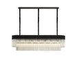 Longhorn 150 x 40cm Linear Pendant Rectangle 7 x E14, Matt Black/Clear Sculpted Glass (28kg)