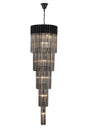 Longhorn 50cm 5 Tier Pendant 18 Light Matt Black/Smoked