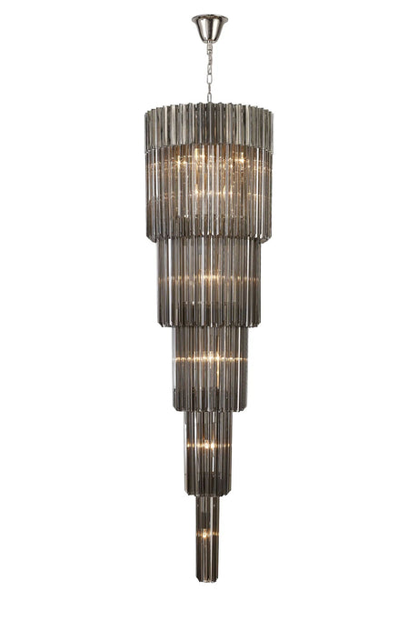 Longhorn 50cm 5 Tier Pendant 18 Light Polished Nickel/Smoked