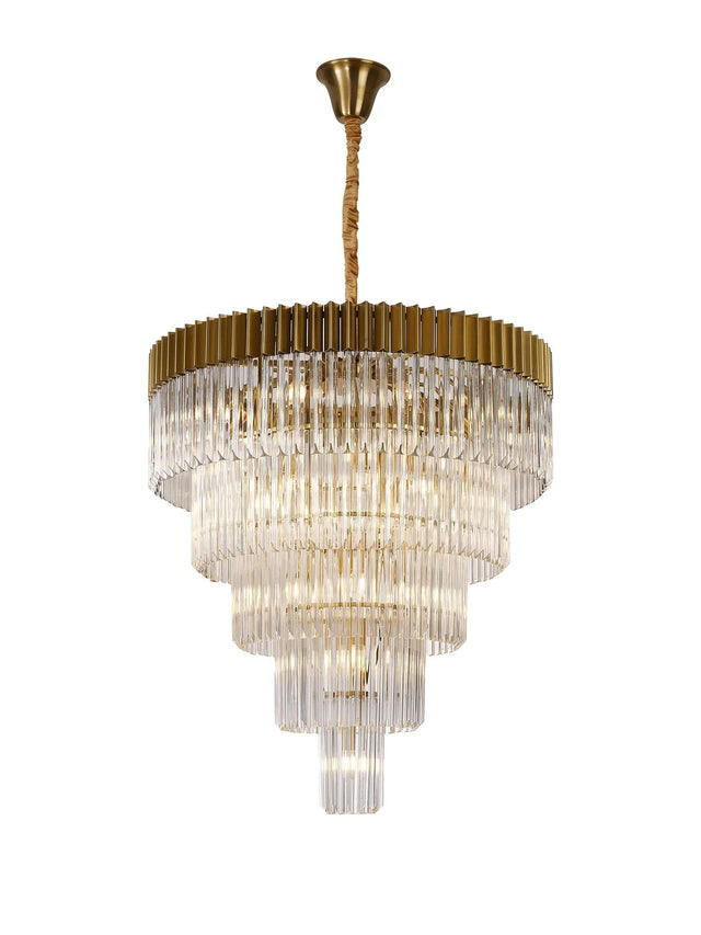 Longhorn 96cm 5-Tier Pendant 23 Light Brass/Clear