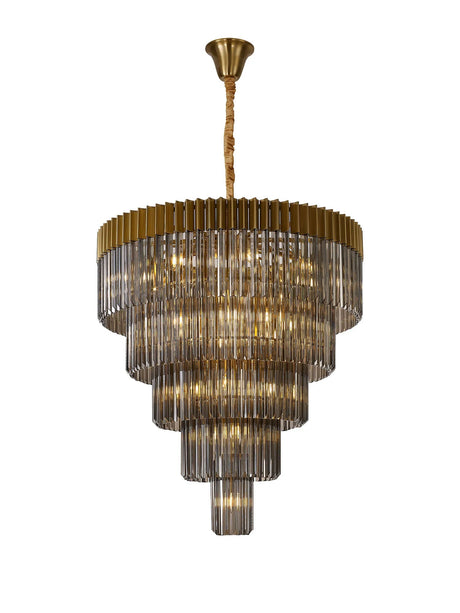 Longhorn 96cm 5-Tier Pendant 23 Light Brass/Smoked