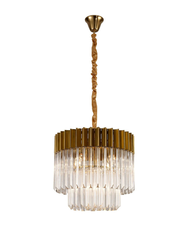 Longhorn 45cm Pendant Round 5 Light Brass/Clear