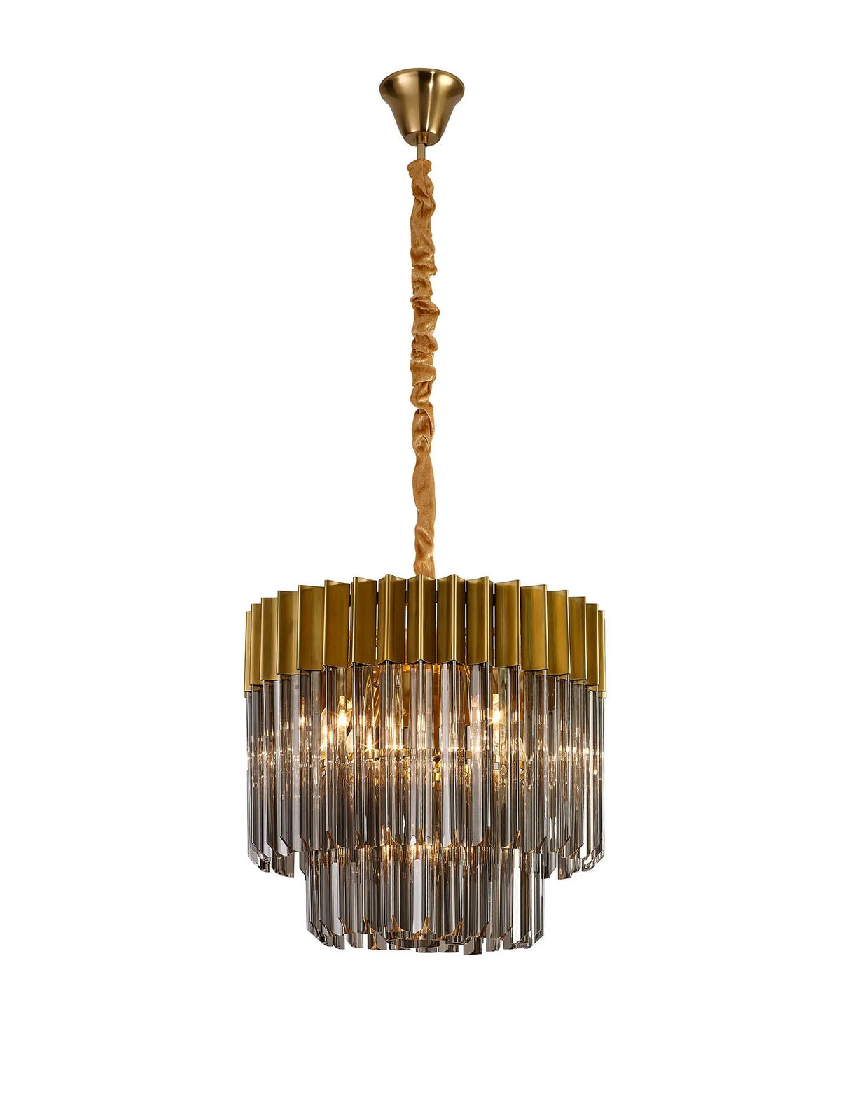 Longhorn 45cm Pendant Round 5 Light Brass/Smoked