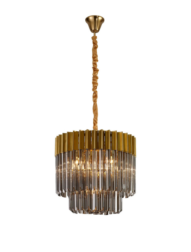 Longhorn 45cm Pendant Round 5 Light Brass/Smoked