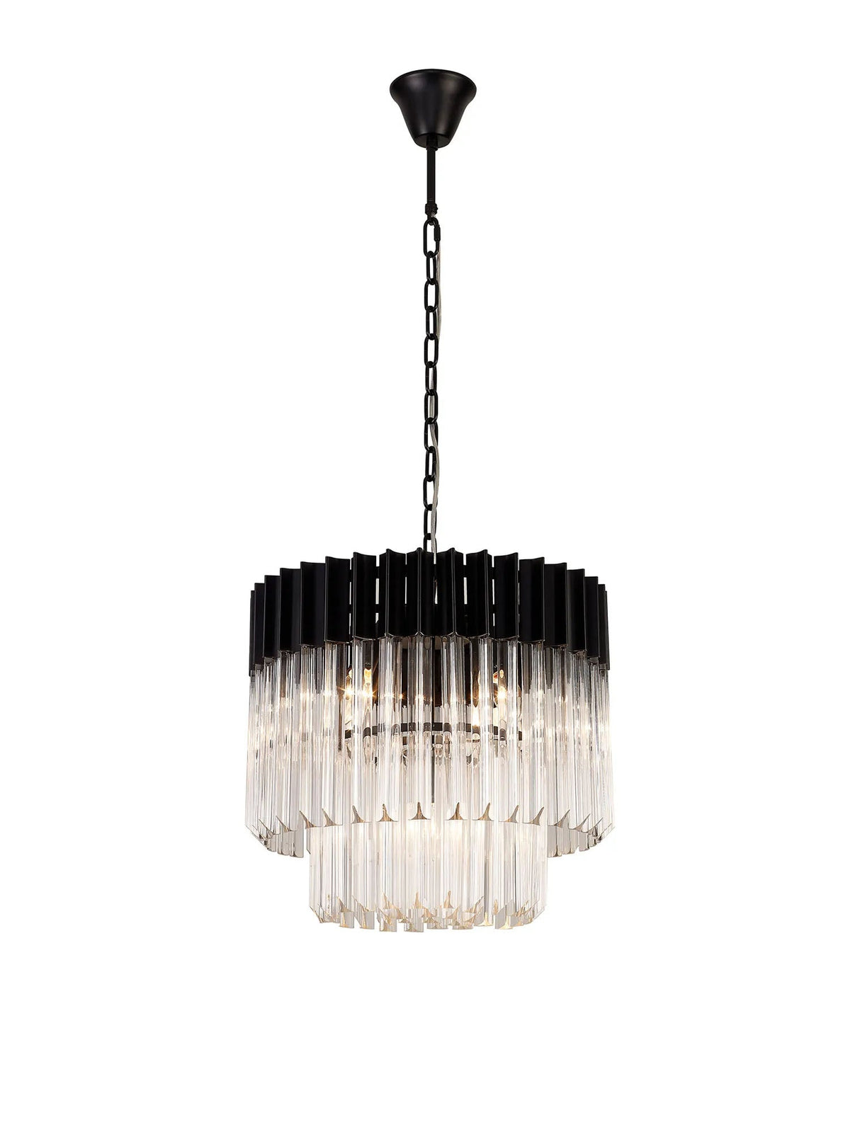 Longhorn 45cm Pendant Round 5 Light Matt Black/Clear