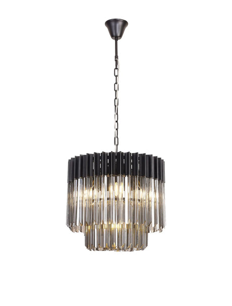 Longhorn 45cm Pendant Round 5 Light Matt Black/Smoked