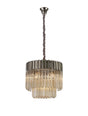 Longhorn 45cm Pendant Round 5 Light Polished Nickel/Cognac