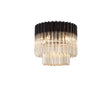 Longhorn 45cm Flush Ceiling Round 5 Light Matt Black/Cognac
