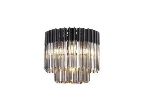 Longhorn 45cm Flush Ceiling Round 5 Light Matt Black/Smoked