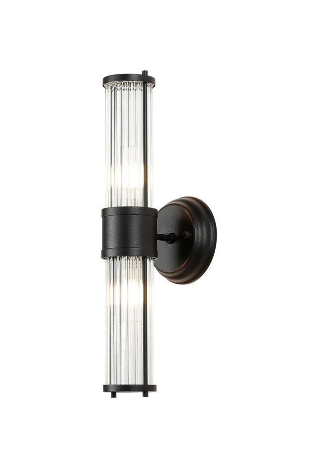 Loovens 2 Light Wall Up & Down E14 IP44 Satin Black